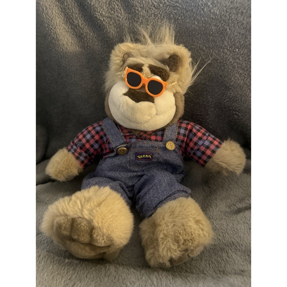 17" Real Talking Bubba Bear Plush Toy 1997 By Tyco Not Tested Vtg with Glasses